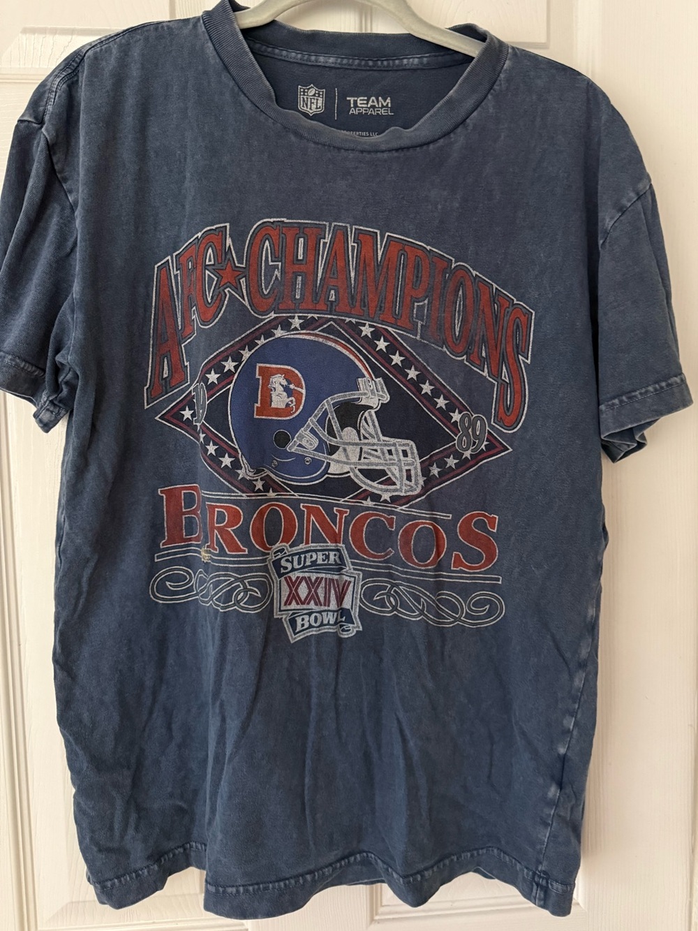 VINTAGE NFL Team Apparel Denver Broncos AFC Champions Graphic Tee - Sz L